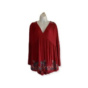 Free People | Women’s Embroidered Tunic Top Size XS